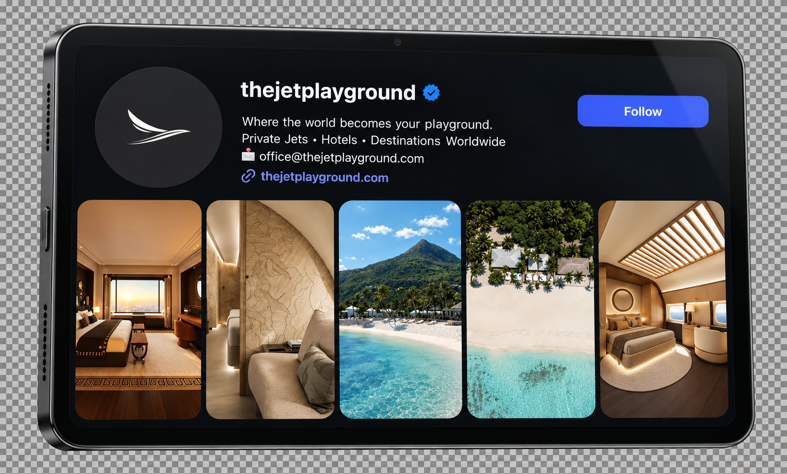 The Jet Playground Instagram profile and editorial selection